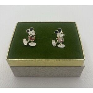 Vintage Disney Mickey Mouse Cufflinks NIB New in Box Gift Collectible Rare